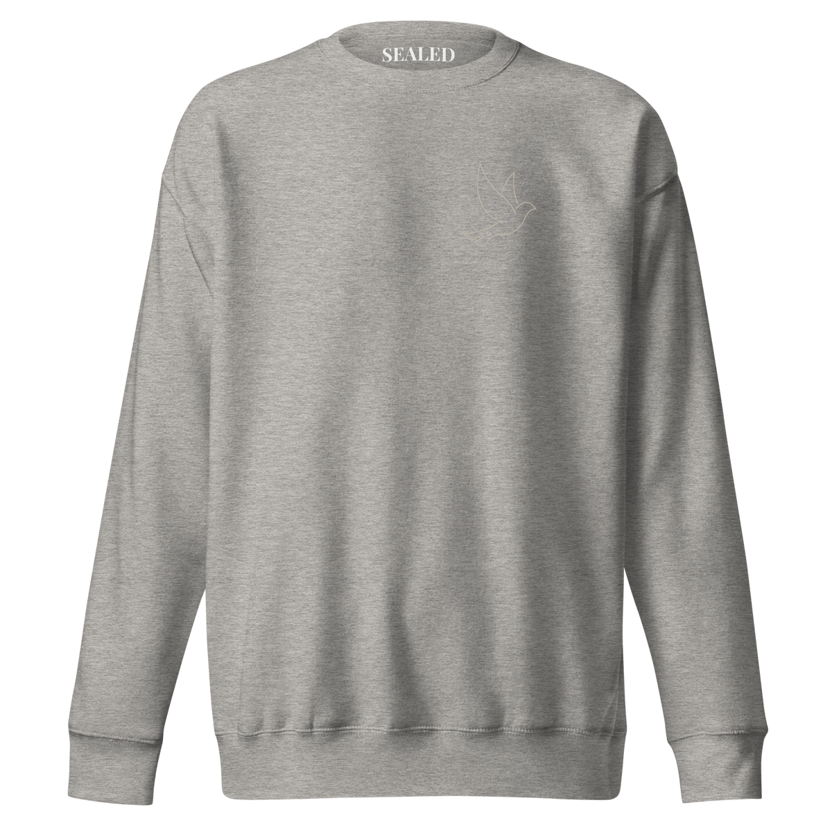 Dove print on Carbon Grey crewneck sweatshirt, SEALED Christian clothing
