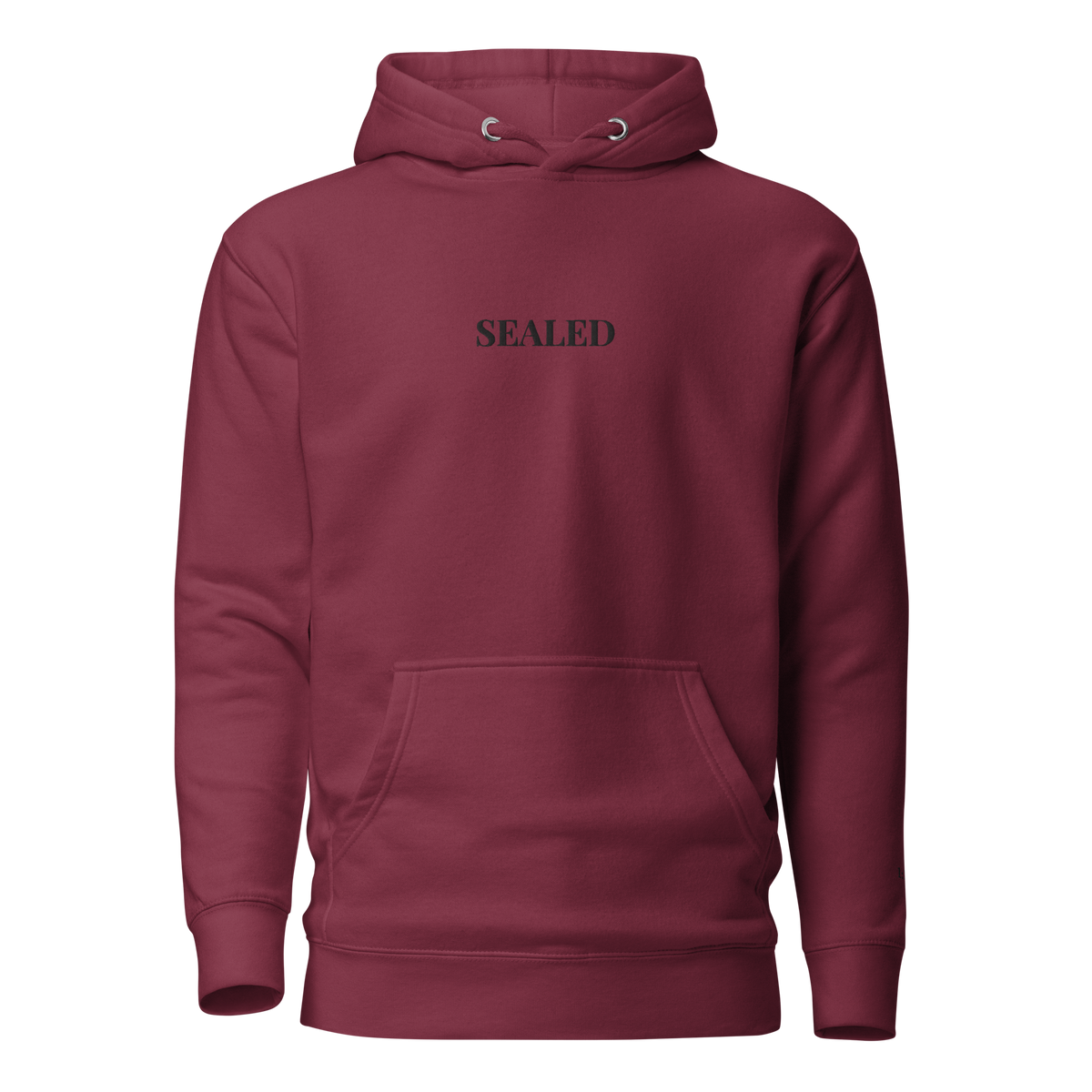 SEALED wordmark hoodie, black embroidery at the left chest, 1:13 stitched at the cuff
