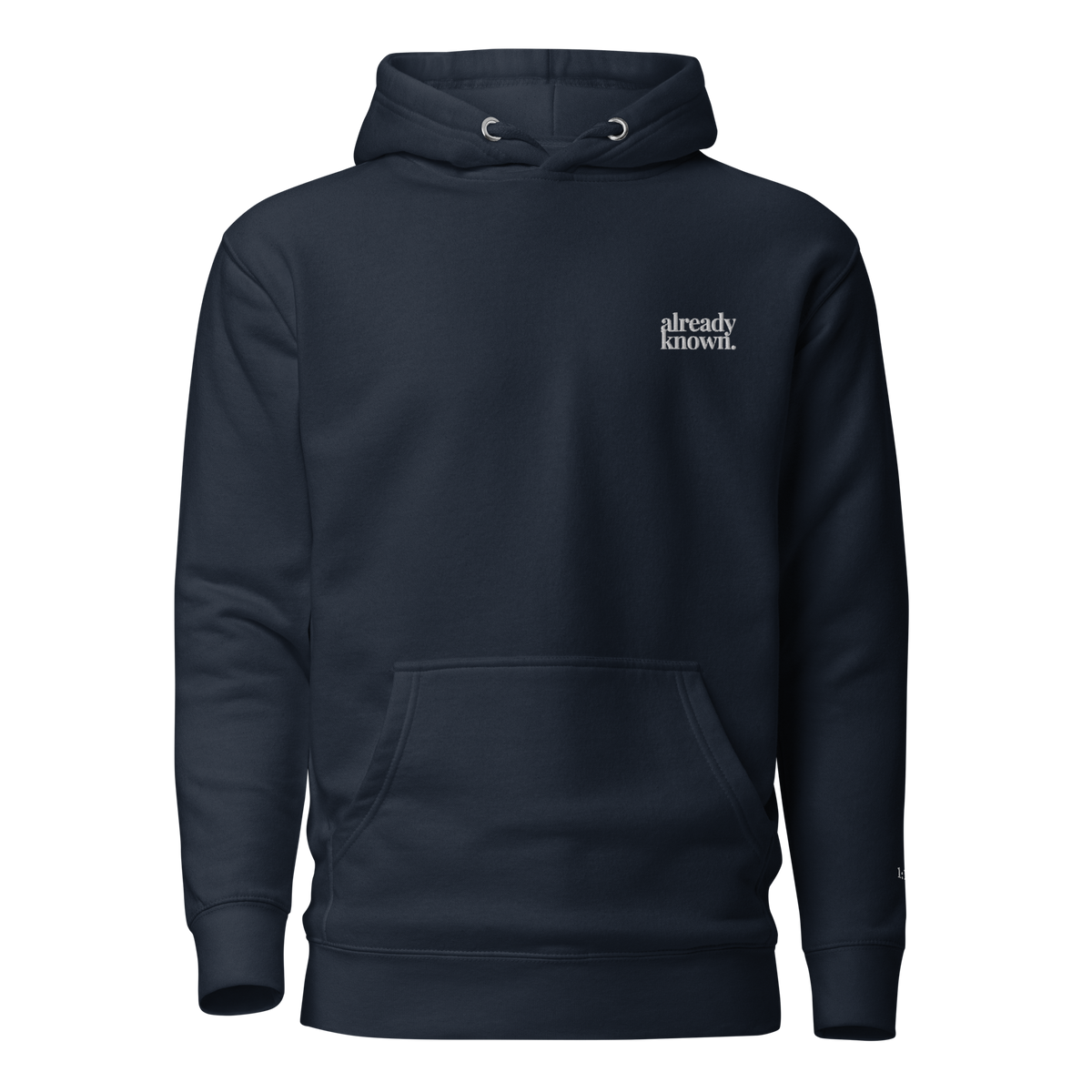already known hoodie, white embroidery at the left chest, 1:13 stitched at the cuff, SEALED