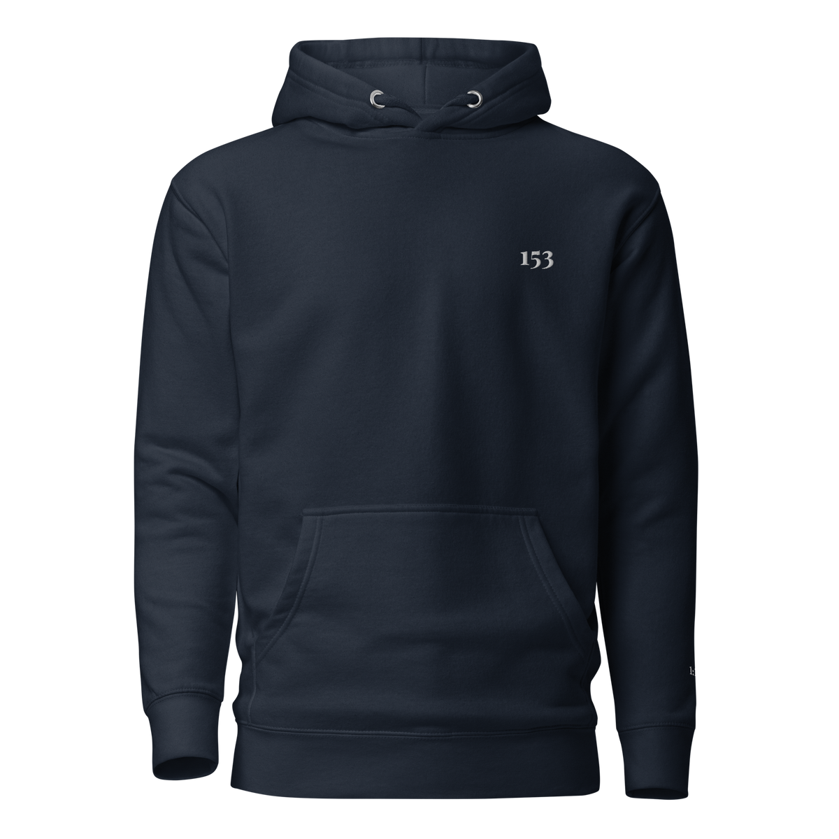 153 hoodie, white embroidery at the left chest, John 21:11, SEALED